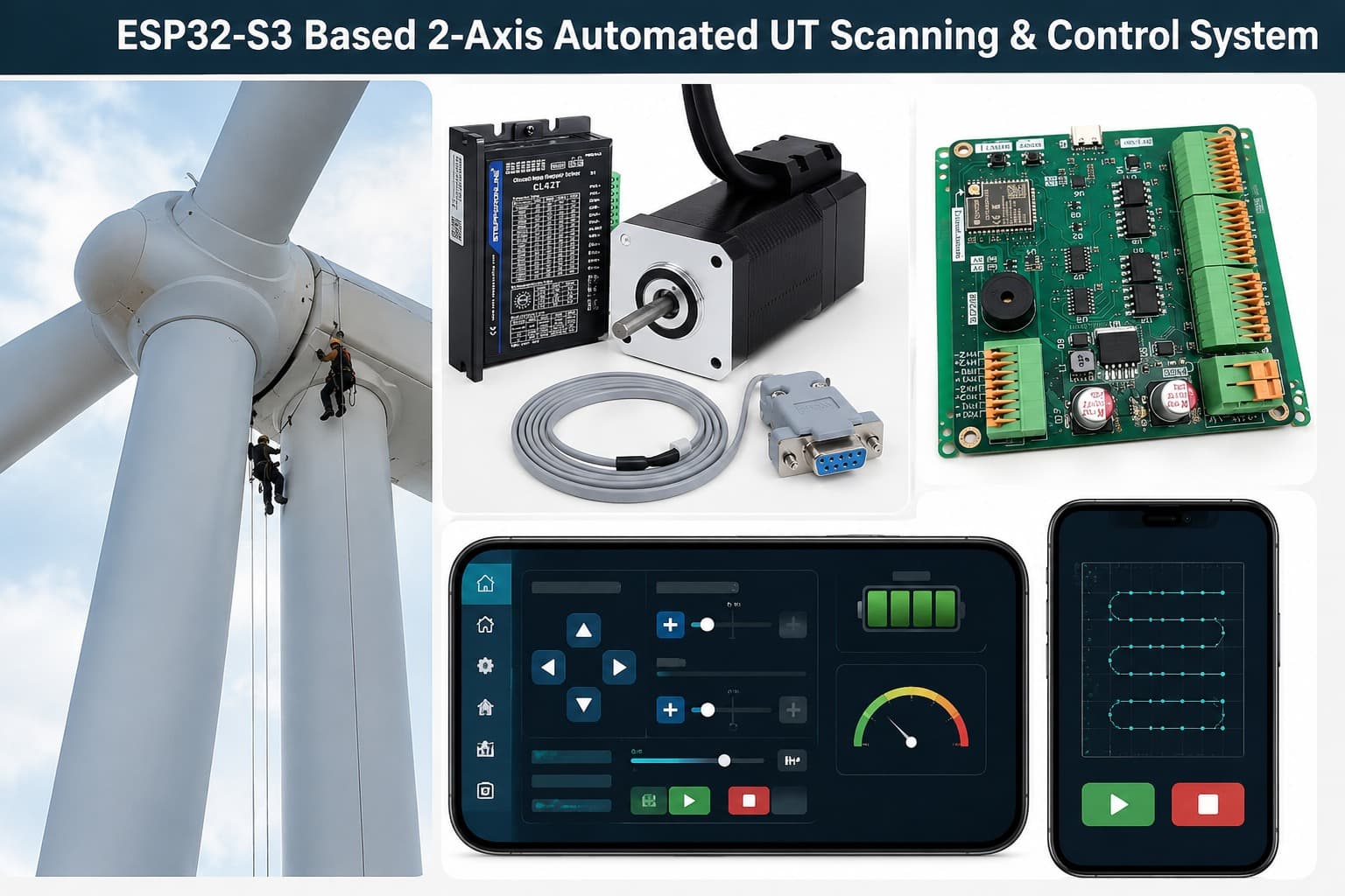 ESP32-S3 2-Axis Automated UT Scanning & Control System